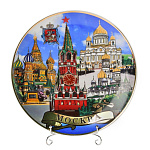 0034995-20см Сувенир ТАРЕЛКА "МОСКВА-коллаж" настольно/настенная в ассортименте
