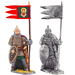 0033157-цветной Ол.миниатюра Серия РУСИЧИ "Княжеский дружинник с флагом" арт.1015