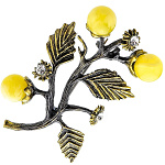 0049814/444.4 Брошь Веточка (белый)