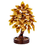 0063802-НП/32см ДЕРЕВО ДЕНЕЖНОЕ ЯНТАРНОЕ на подставке 14,5*22*32см