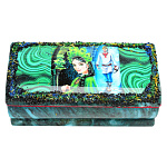 0035191/8658 Нат.камень Шкатулка "Хозяйка медной горы" средняя Змеевик 150*95*65мм (8658)