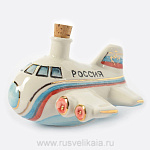 -0,05л Фарфор МИНИ-ШТОФ "Игрушка -Самолет"в цвете и золоте 0,05л в комплекте 