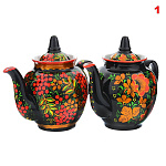 12486/П/№1 Хохлома ЧАЙНИК ЗАВАРОЧНЫЙ 0,9литра КЛАССИЧЕСКИЙ 1