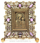 /6,7*5,2 Юв. Миниатюра Икона "Казанская Божья Матерь" Ажурная Бронза,