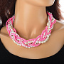 Колье розовое из бисера с кристаллами, фотография 2. Интернет-магазин ЛАВКА ПОДАРКОВ