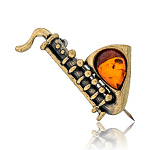 0071532/2678.4 Брошь Саксофон (коньячный)