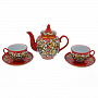 Чайный сервиз на 2 персоны "Пробуждение". Хохлома, фотография 4. Интернет-магазин ЛАВКА ПОДАРКОВ