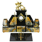 0035165/6786 Нат.камень Письменный набор "Георгий Победоносец" офиокальцит змеевик