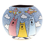  Керамика ВАЗА Лодка малая"КОТЫ ПОЛОЗКОВА"