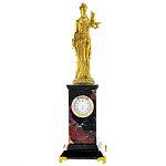 29056 Нат.камень Наст.часы"Фемида" 8*8*30см Яшма Бронза (3143)