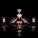 0012487/4038 Нат.камень Настольный набор "Герб" Яшма (4038)