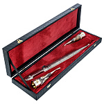 300863-Подарочный Набор, Кинжал(кожа)+2 Рога ФР П/У(кожа)