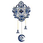 200722 Гжель Часы "НОЧКА" кобальт