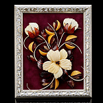 0055493-НП ПАННО "Лилии" янтарное шир.23м, высота 28см (серебр. рама)