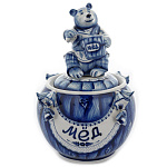 0015322 Гжель Горшочек для МЕДА  Авт.Черновы Л.и В 