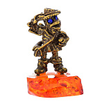 0033825/140 СУВЕНИР Символ года 2017г. "ПЕТУШОК" (янтарь, бронза) 