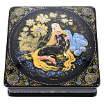 22360/10*10-квадрат Лаковая миниатюра Шкатулка "Золотой волос" (АР Сотсков А.Н)10*10см (069-1)