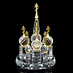 /8*8*12см  Скульптура ХРАМ ВАСИЛИЯ БЛАЖЕННОГО  Хрусталь круглая подставка