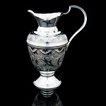 0055828/265,8гр Серебро 875* КУВШИН 17см  гравировка, чернение  В П/У 265,8