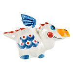 0072156 Фарфор Скльптура ДРАКОН голуб h 5 см