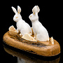 Скульптура из кости "Кролики", фотография 2. Интернет-магазин ЛАВКА ПОДАРКОВ