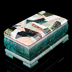 0012914/20021 Нат.камень Шкатулка "МОЗАИКА" 190*90*70