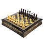 Шахматы из карельской березы с фигурами из янтаря 45х45 см, фотография 1. Интернет-магазин ЛАВКА ПОДАРКОВ