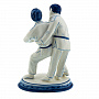 Статуэтка "Дзюдоисты". Гжель, фотография 2. Интернет-магазин ЛАВКА ПОДАРКОВ