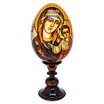 0063444 Яйцо пасхальное с предстоящими "БМ КАЗАНСКАЯ" на подставке 7*18см