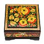 Шкатулка "Цветы". Хохлома, фотография 4. Интернет-магазин ЛАВКА ПОДАРКОВ