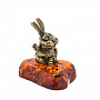 Бронзовая статуэтка с янтарем "Кролик", фотография 2. Интернет-магазин ЛАВКА ПОДАРКОВ