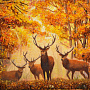 Картина янтарная "Олени" 30х40 см, фотография 2. Интернет-магазин ЛАВКА ПОДАРКОВ
