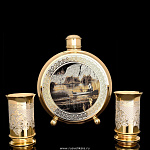 0024858/7881-НБ Златоуст Набор "РЫБАК В ЛОДКЕ": фляга+2 стопки,  в П/У