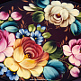 Поднос расписной "Цветы" бордовый 33х23 см, фотография 2. Интернет-магазин ЛАВКА ПОДАРКОВ