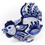 09255 Гжель Скульптура "Петух" 8*10см Авт.Черновы Л.и В