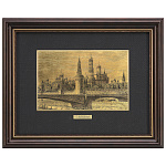 Офорт черно-белый "Большой Москворецкий мост. Кремль" 25х32 см