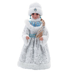 0065755 Новый год Кукла СНЕГУРОЧКА музыкальная 42см Бело-голубая шуба ПУ