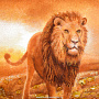 Картина янтарная "Лев" 30х40 см, фотография 2. Интернет-магазин ЛАВКА ПОДАРКОВ