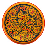 0074262 Хохлома ПАННО-ТАРЕЛКА ПТИЦА СЧАТЬЯ 300*21  18060300021