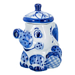 201438/коб Гжель Чайник"Слоненок" коллекционный (в коб )