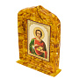 Икона янтарная "Святой Пантелеймон" 10х14,5 см, фотография 2. Интернет-магазин ЛАВКА ПОДАРКОВ