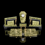 0028187/4019  Нат.камень Настольный НАБОР  змеевик