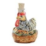 -0,05л Фарфор МИНИ-ШТОФ "КУРИЦА" в цвете и золоте 0,05л в комплекте 