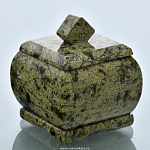 0023493 Нат.камень Шкатулка для украшений Змеевик (2078)