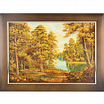 Картина янтарная "Лесной пейзаж" 