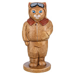 0073801  Скульптура КОТ ЛЕТЧИК 150мм А14