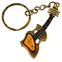 Брелок с янтарем "Гитара", фотография 1. Интернет-магазин ЛАВКА ПОДАРКОВ