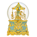 Стеклянный шар со снегом "Бирюзовая карусель"