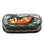 0070108-12*6см Лаковая миниатюра Палех ШКАТУЛКА "ТРОЙКА" Бахирева