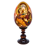 0063645 Яйцо пасхальное с предстоящими "БМ ВЛАДИМИРСКАЯ" на подставке 7*18см